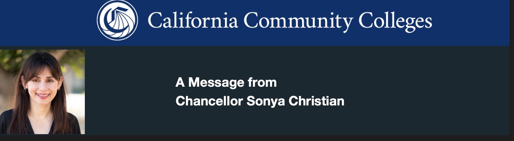 a message from chancellor masthead