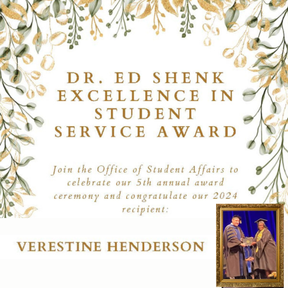 Dr. Ed Shenk Award recipient 