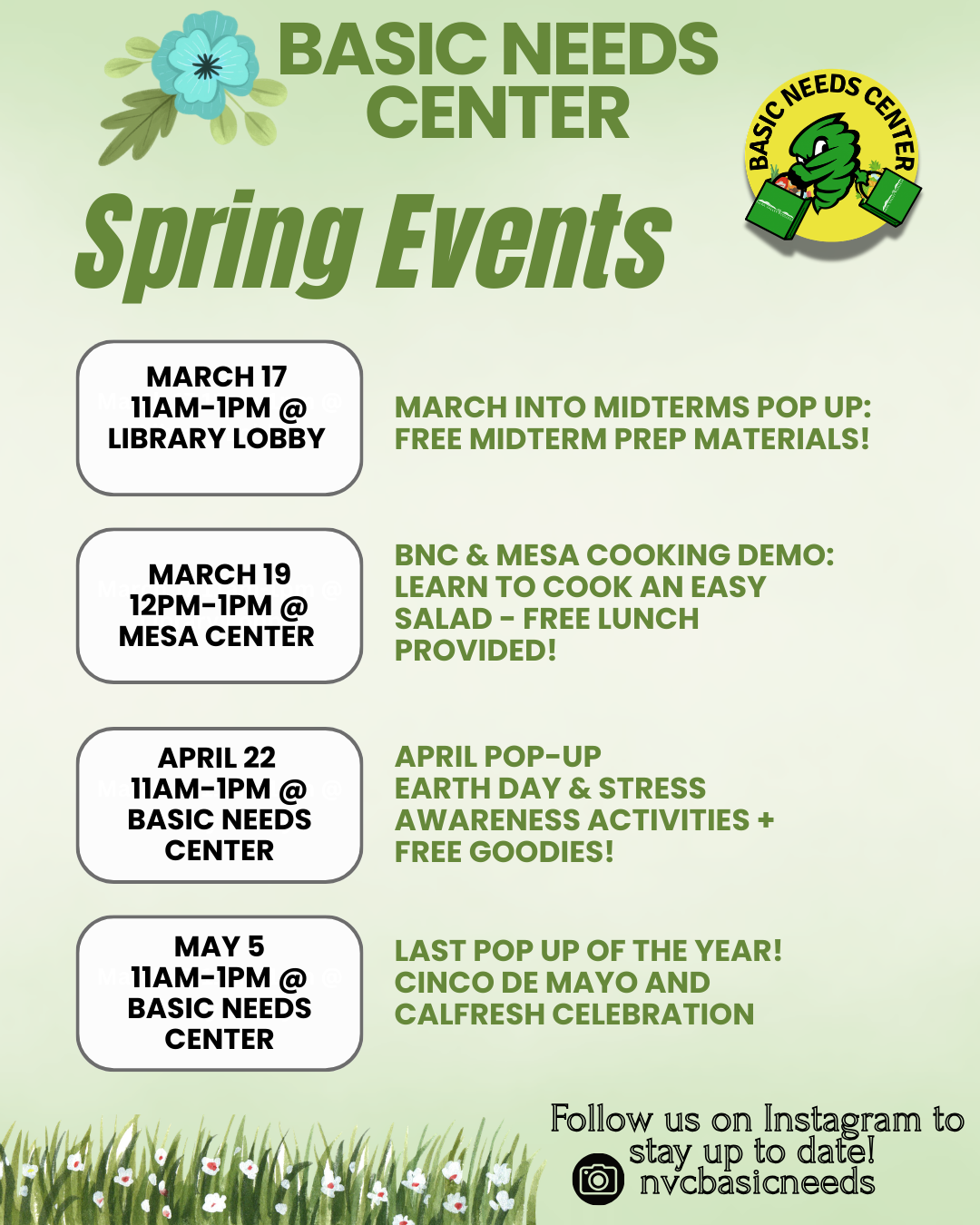 BNC Spring Events Page