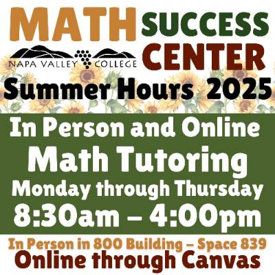 MSC Summer Hours Monday through Thursday 8:30-4:00