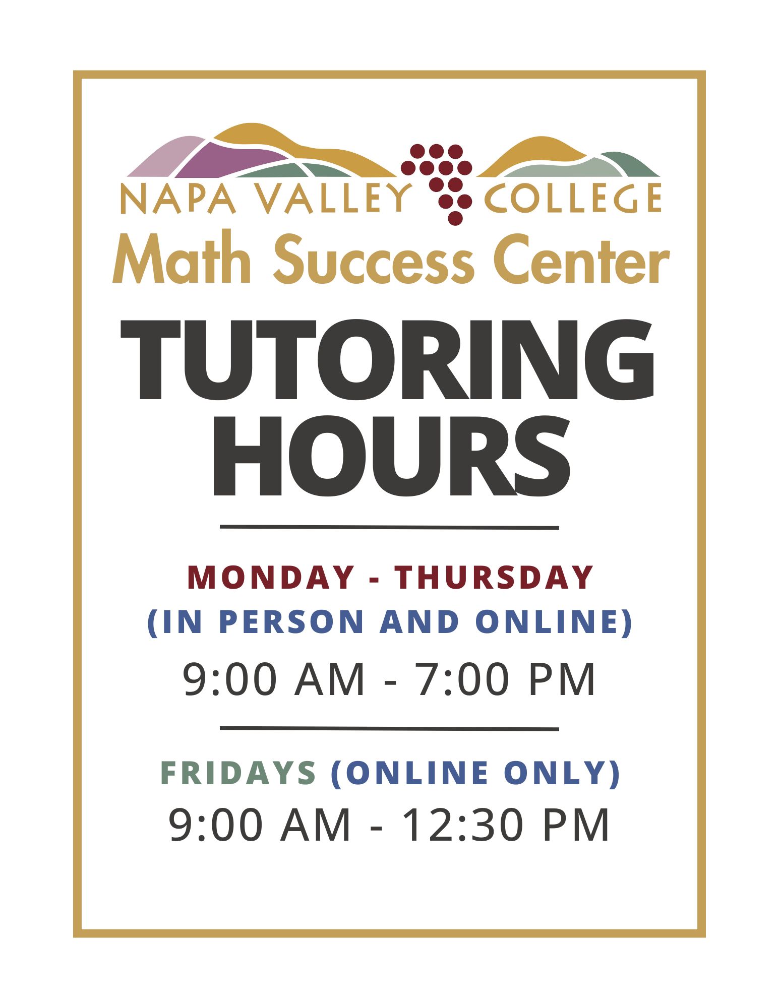 MSC Hours for Fall 2026