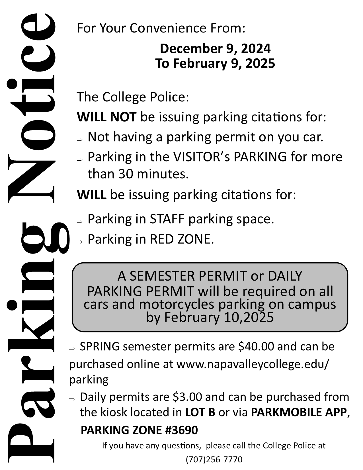 Parking Notice