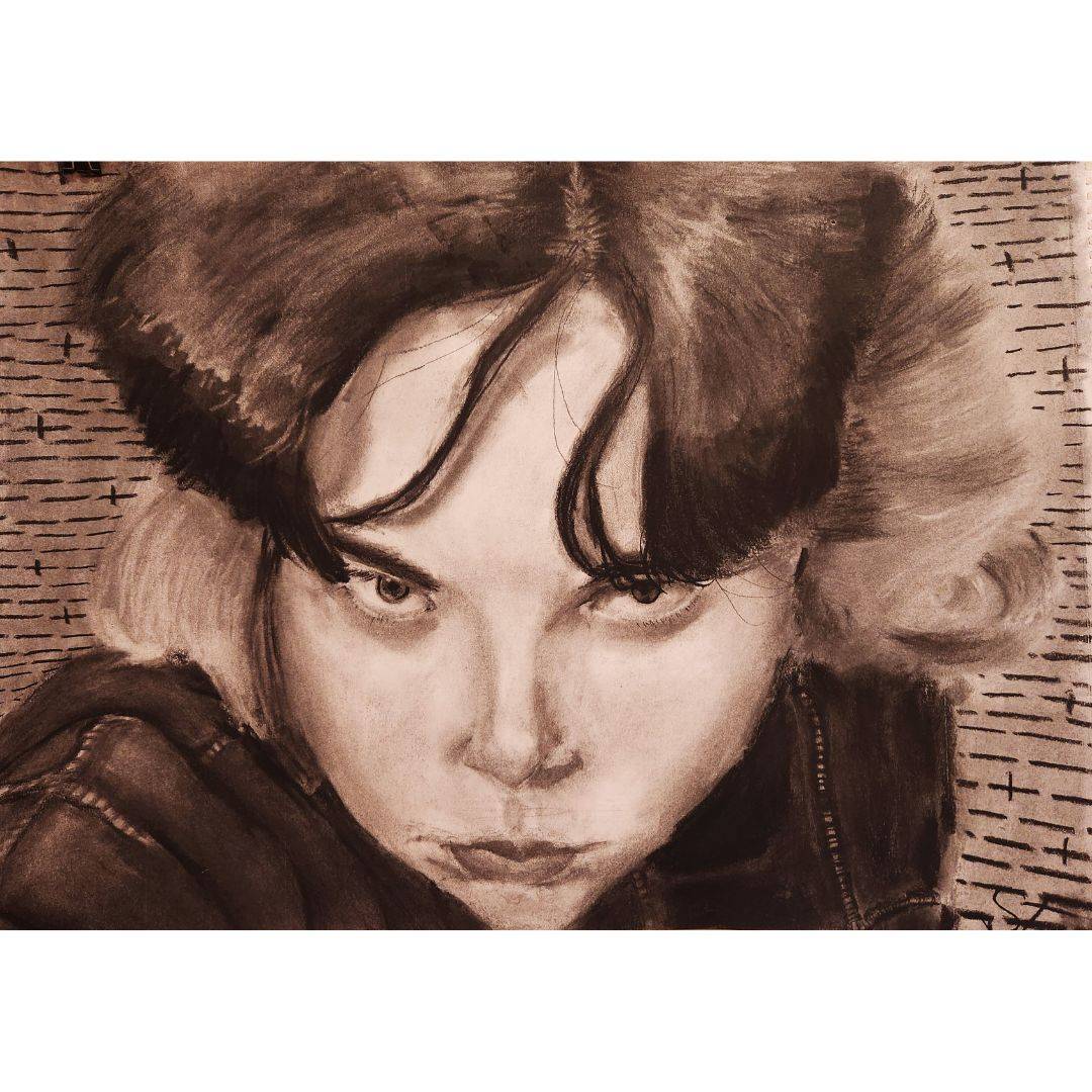 Salvador Topolinski Self Portrait. ARTS-110 Fundamentals of Drawing SP24