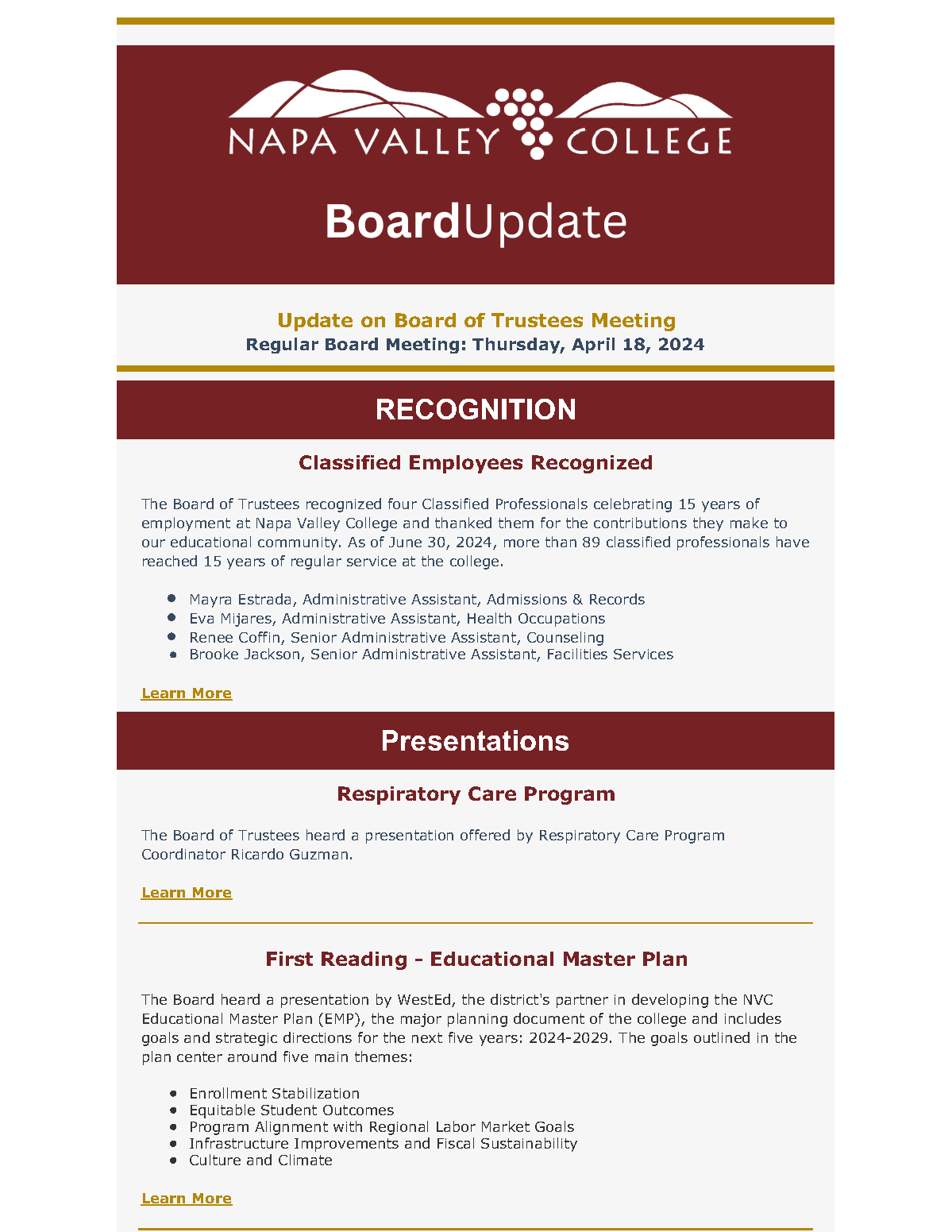 Board Updates 2024